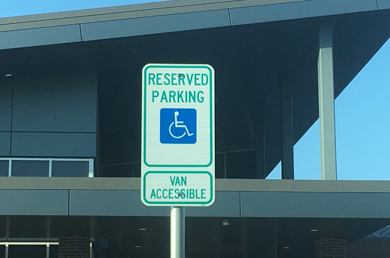 Metal Sign installed in parking lot in Athens, Georgia